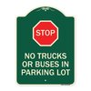 Signmission Parking Lot Rules Stop No Trucks or Buses in Parking Lot Heavy-Gauge Alum, 24" x 18", G-1824-23430 A-DES-G-1824-23430